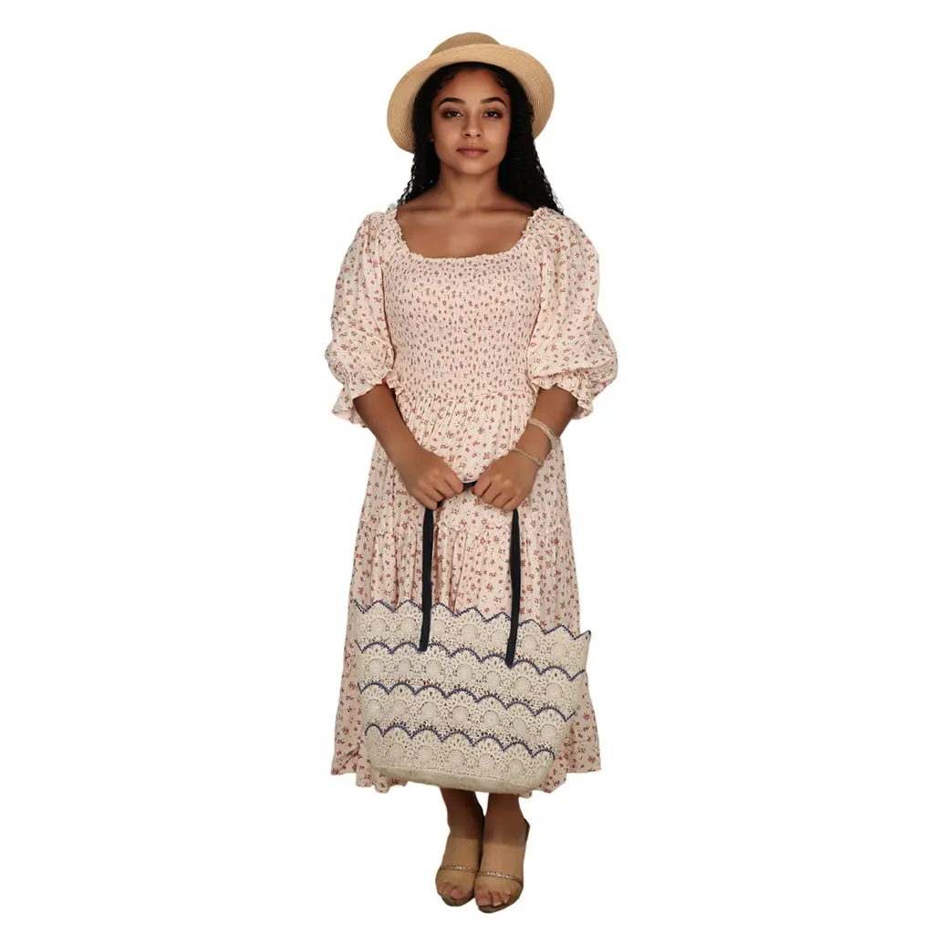 Floral Printed Sweetheart Neck Puff Short Sleeve Button Front Ruched Waist Flowy Women's Summer Elegant Party Maxi Dress