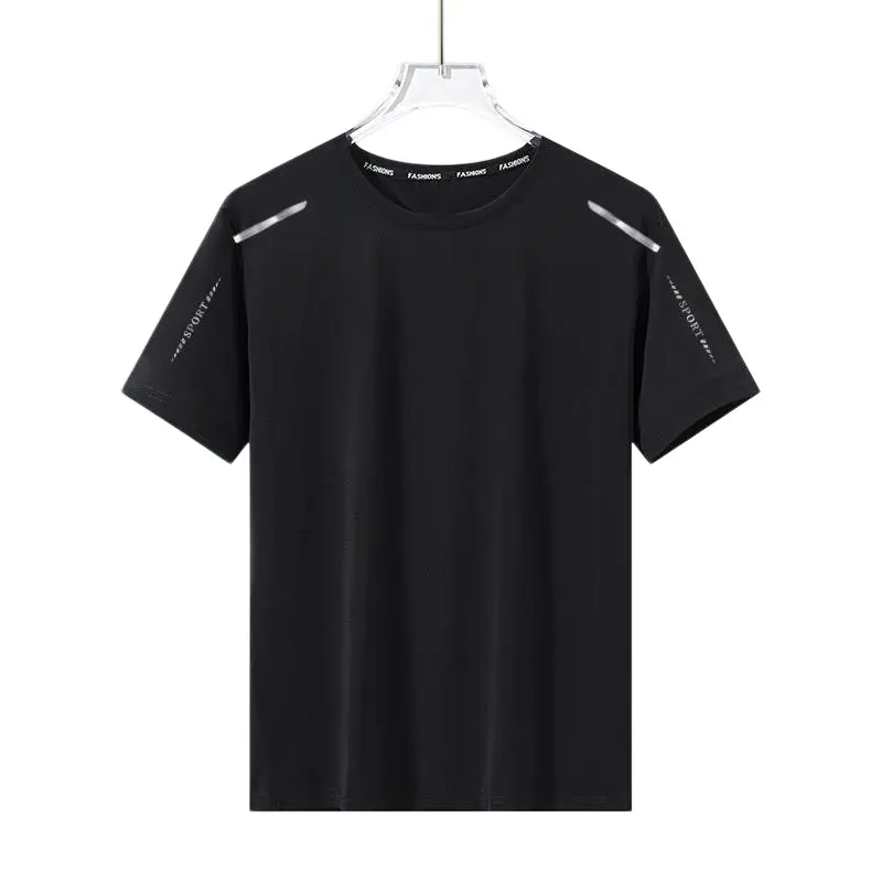 Quick-Dry T-Shirt for Men, Loose Fit, Cool and Breathable, Fitness Running, Large Size, Stretchy Quick-Dry Sports Short Sleeve