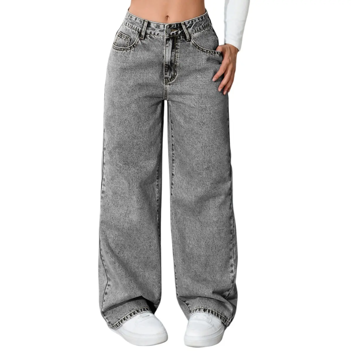 Sweet and spicy style high-waisted straight leg jeans new summer style loose fit trendy and versatile long pants (5).jpg