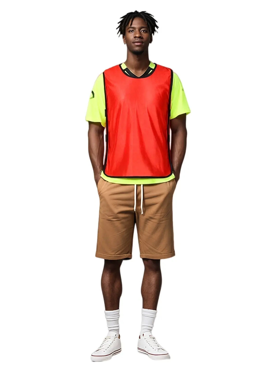 Premium Lightweight Customizable Breathable Sports Mesh Soccer Training Vests & Bibs for Unisex Adults-100% Polyester