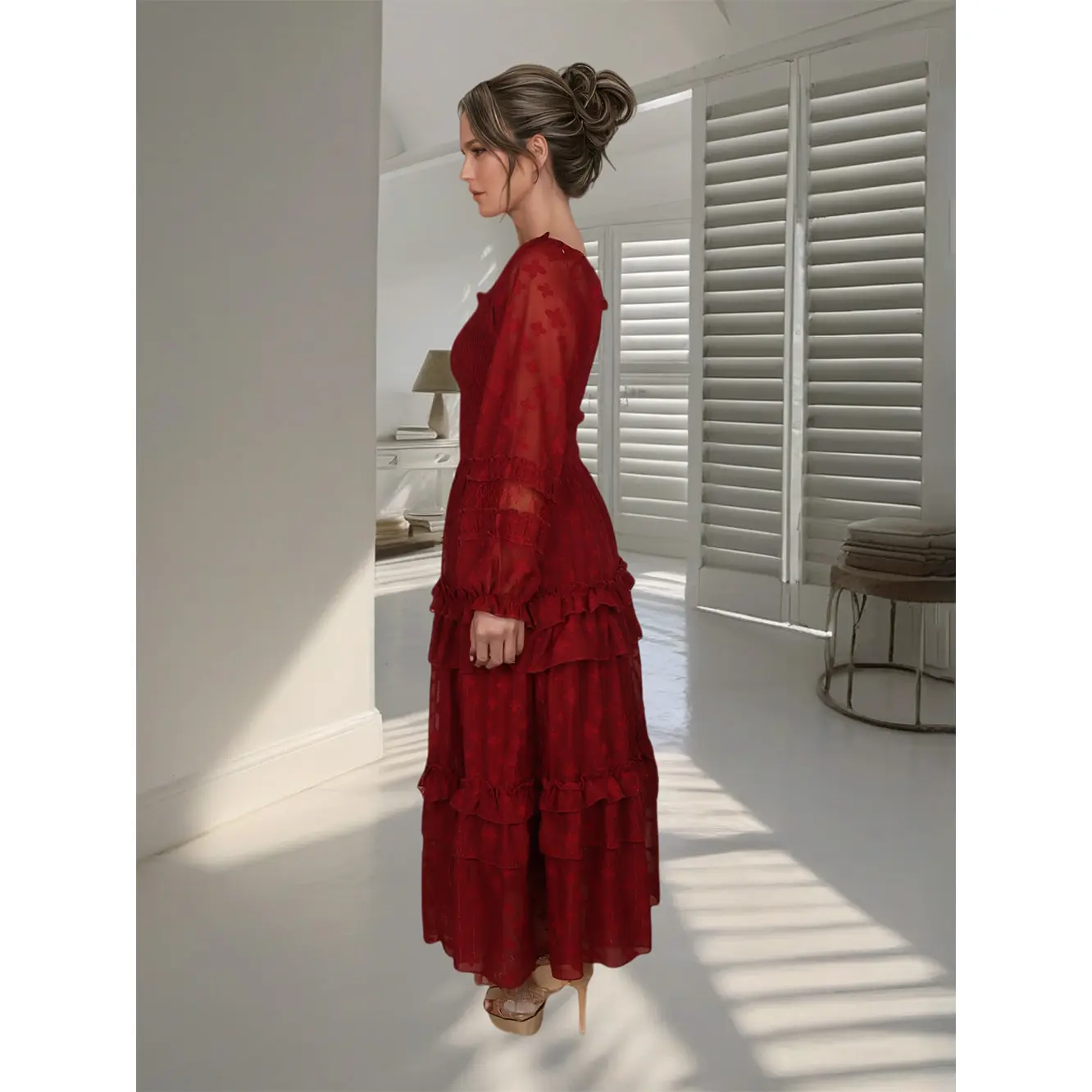 Custom Square Neck Long-Sleeve D...