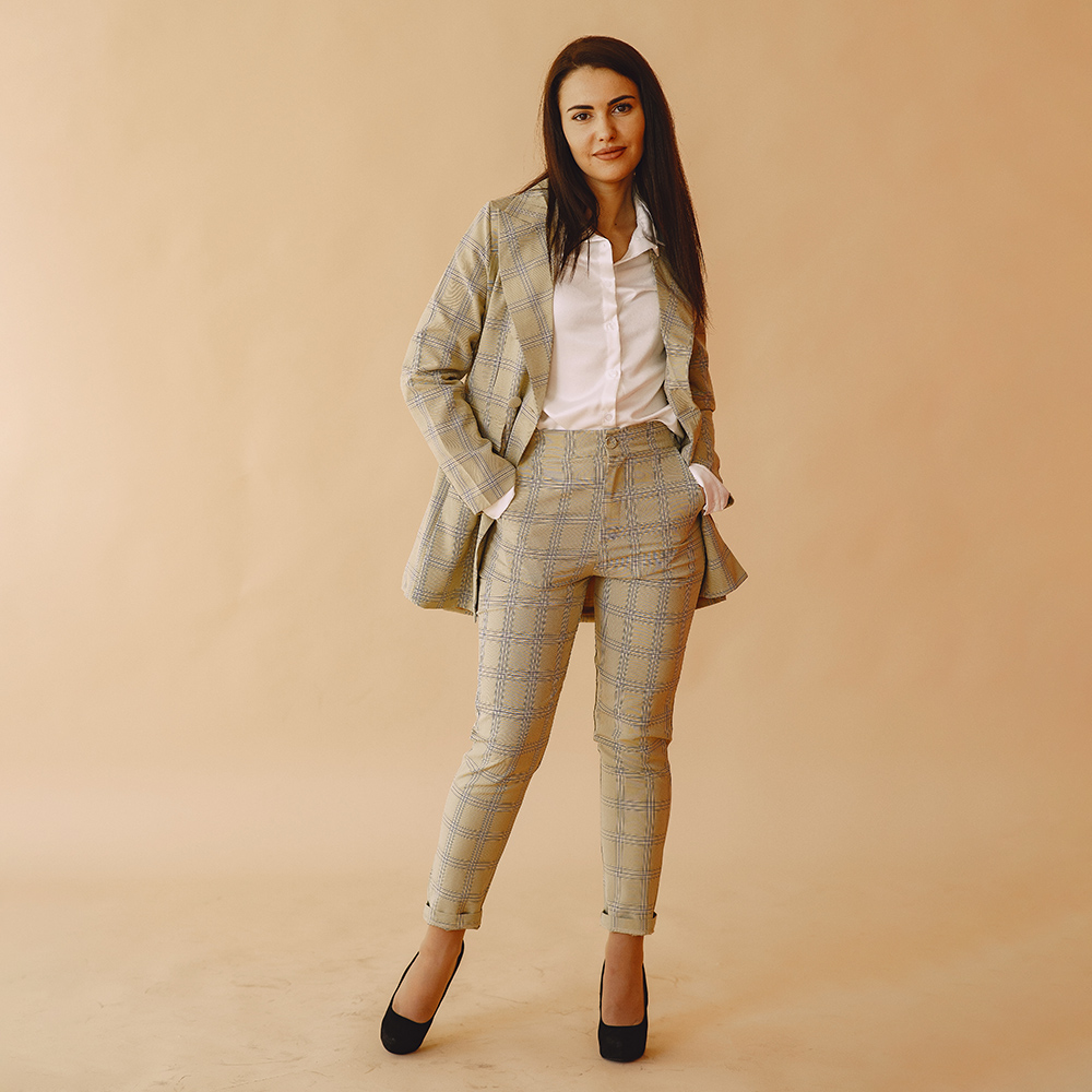 Plaid blazer women