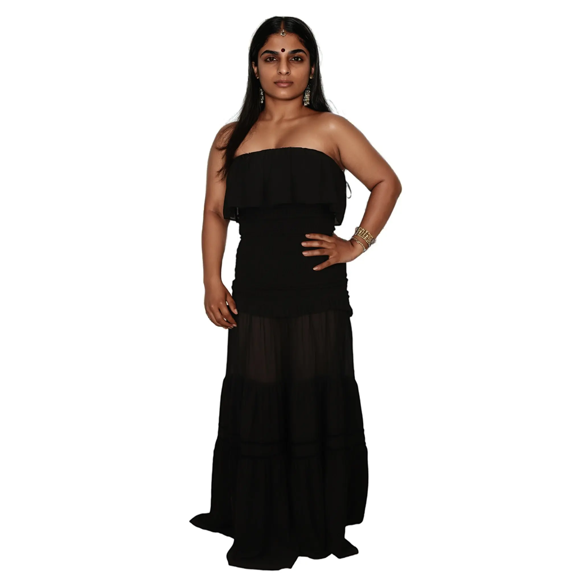 Sleeveless Slit Solid Color Floor-Length Off-Shoulder Eco-Friendly Washable Digital Slim Fit Party Wear Dress New Trends Not