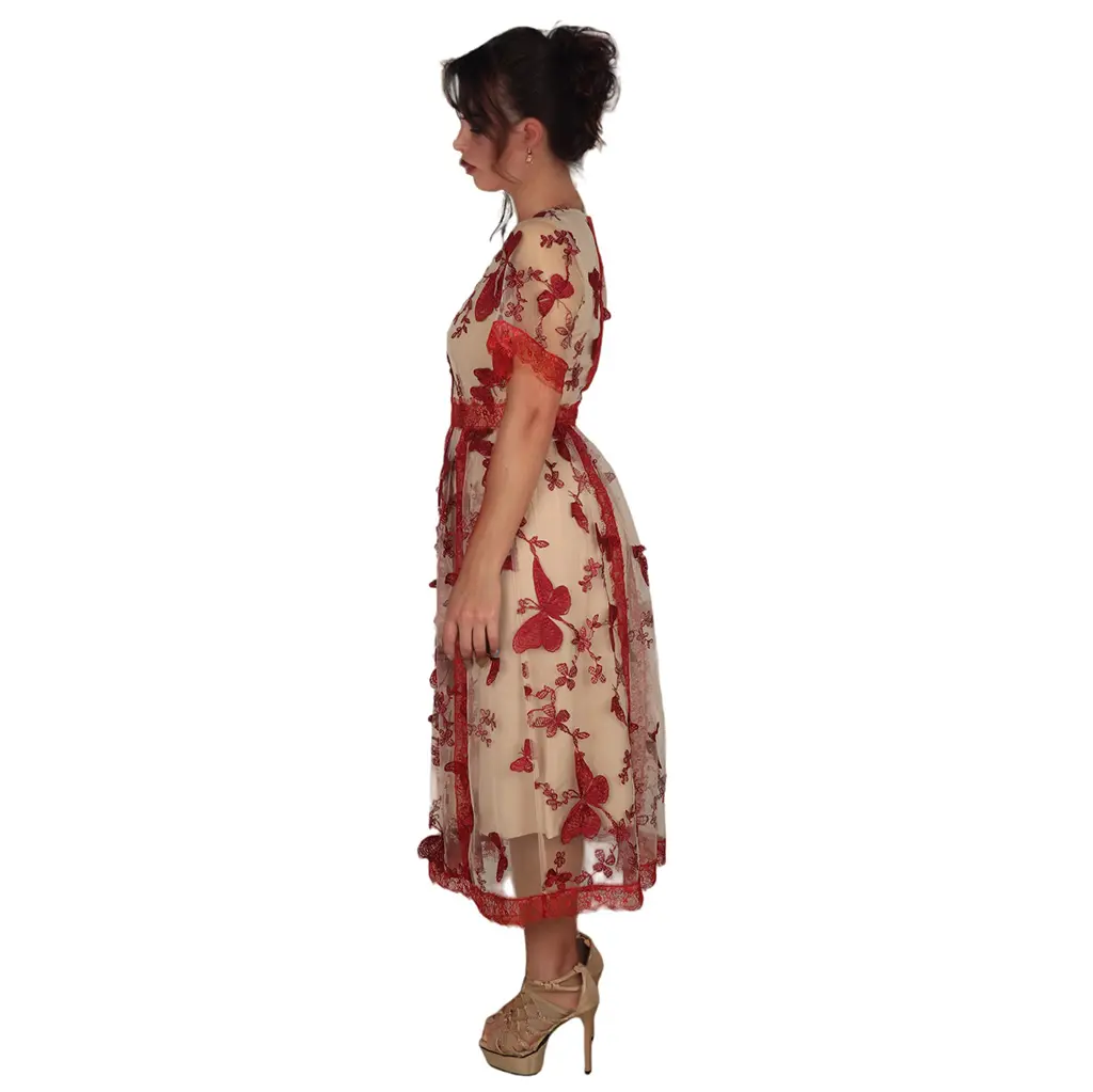 Mesh Lace Embroidery O-Neck French Vintage Knee-Length A-Line Rayon Eco-Friendly Women'S Dress (3).jpg