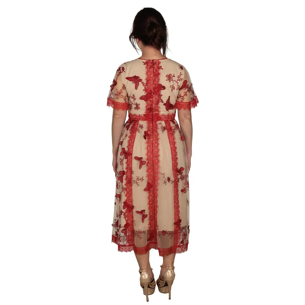 Mesh Lace Embroidery O-Neck French Vintage Knee-Length A-Line Rayon Eco-Friendly Women'S Dress (4).jpg