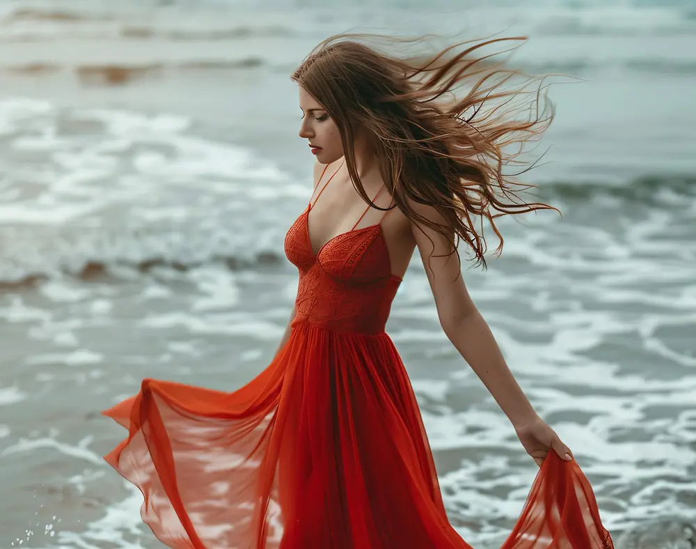 Women dress in beach
