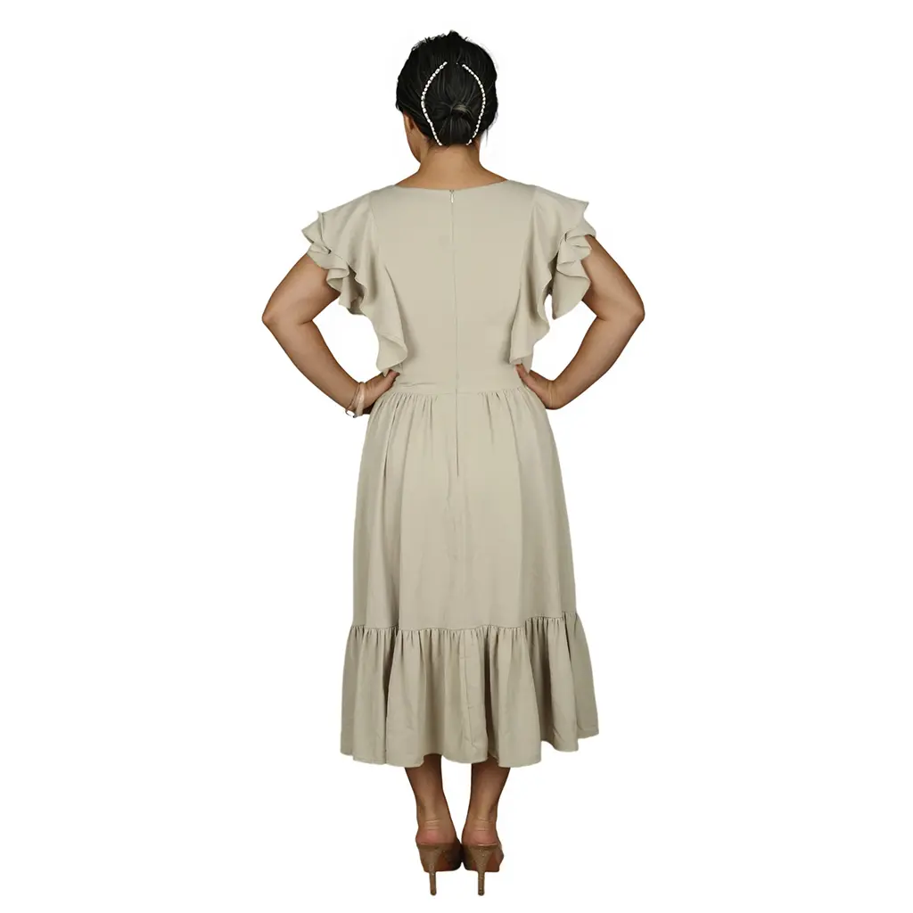 Custom Print Women's Elegant Plus Size V Neck Ruffle Trim Short Sleeve Summer Buttery Soft Casual Loose Swing Maxi Dress (3).jpg
